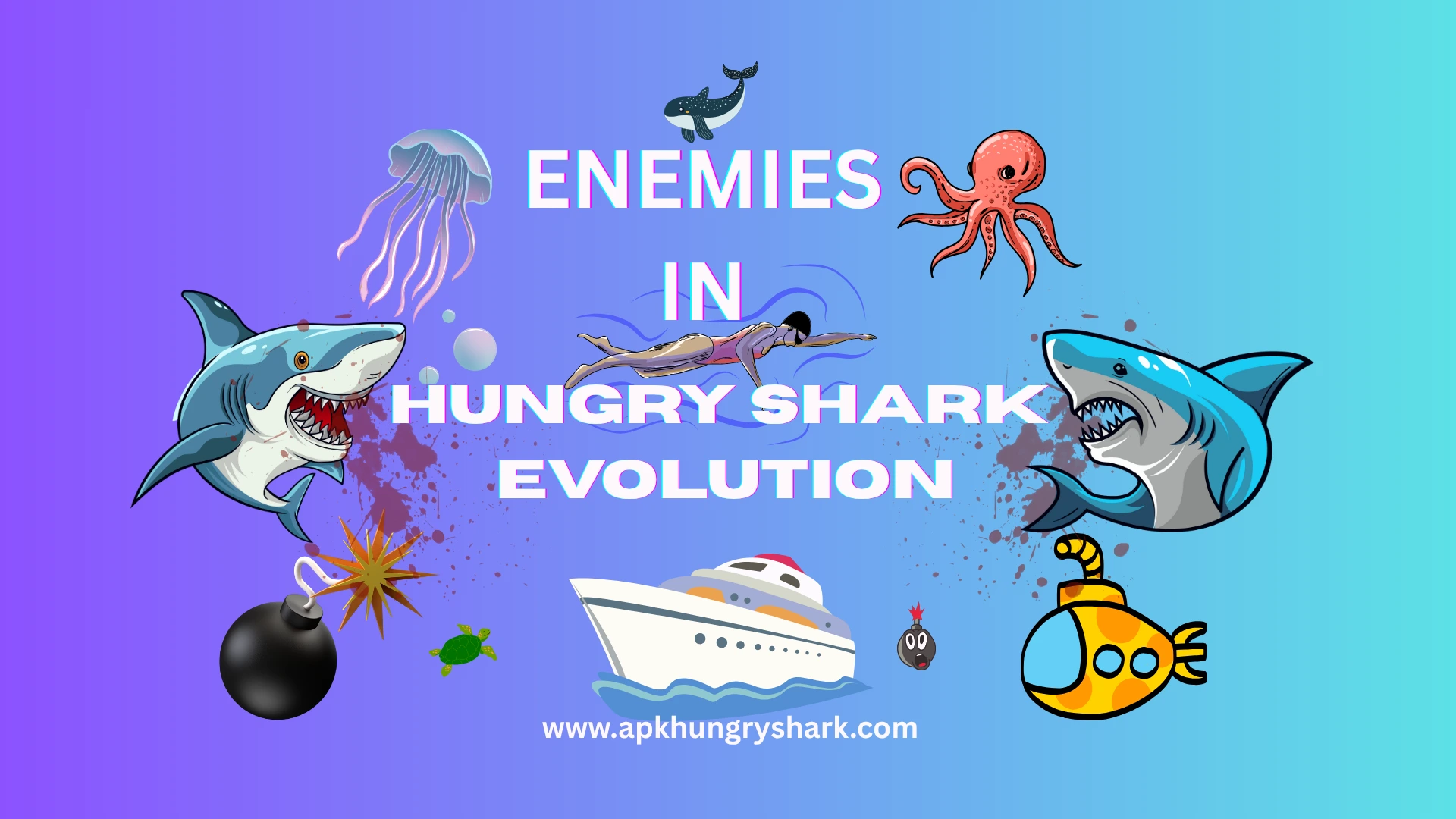 Blog-Enemies in Hungry Shark